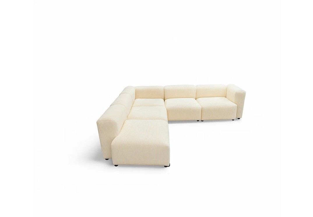 Andrew Modular Sofa - Corduroy Cream-White Right Sided