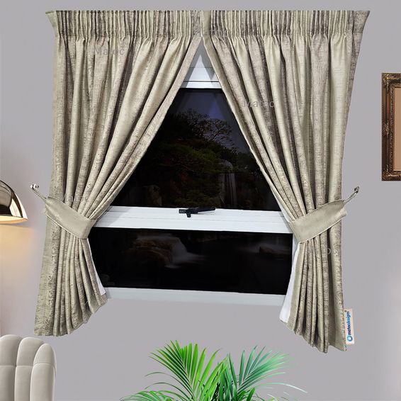 Matoc Designs Café Curtain - Abstract Striped Bronze - Taped - 110cm W ...