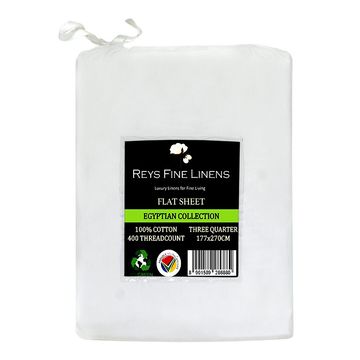 Rey's Fine Linen - Egyptian Collection - Flat Sheet-Optical White-Three Quatrer(06 Pc Pack)