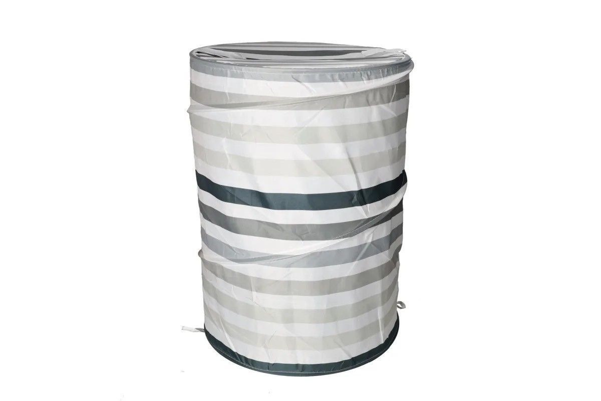 Collapsible Striped Laundry Hamper