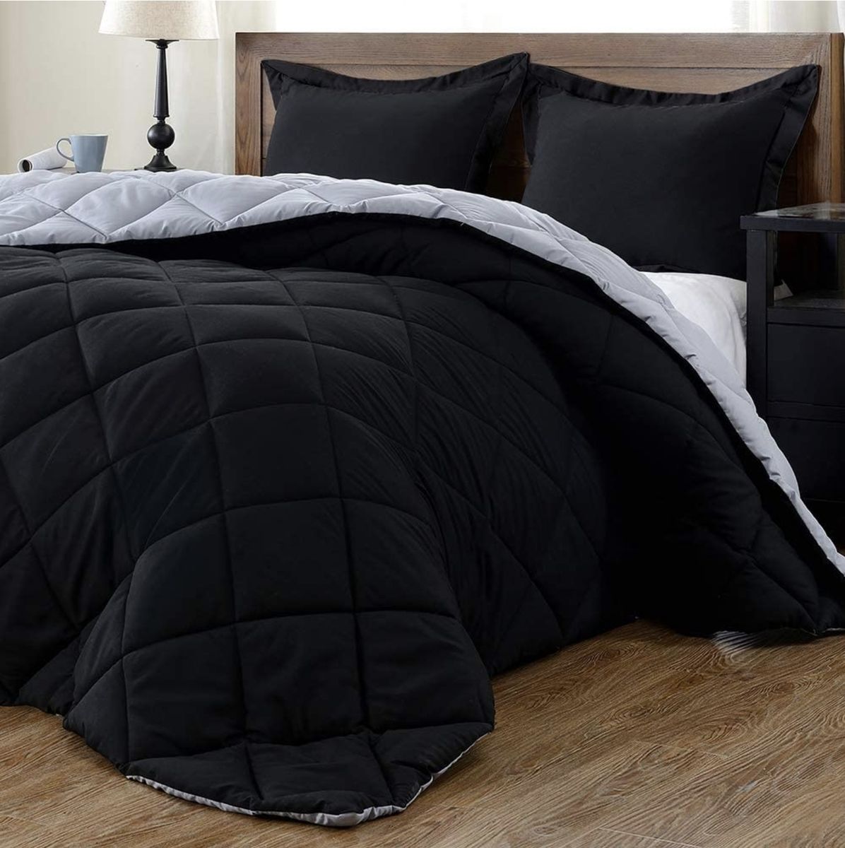 Comforter Set Black Double