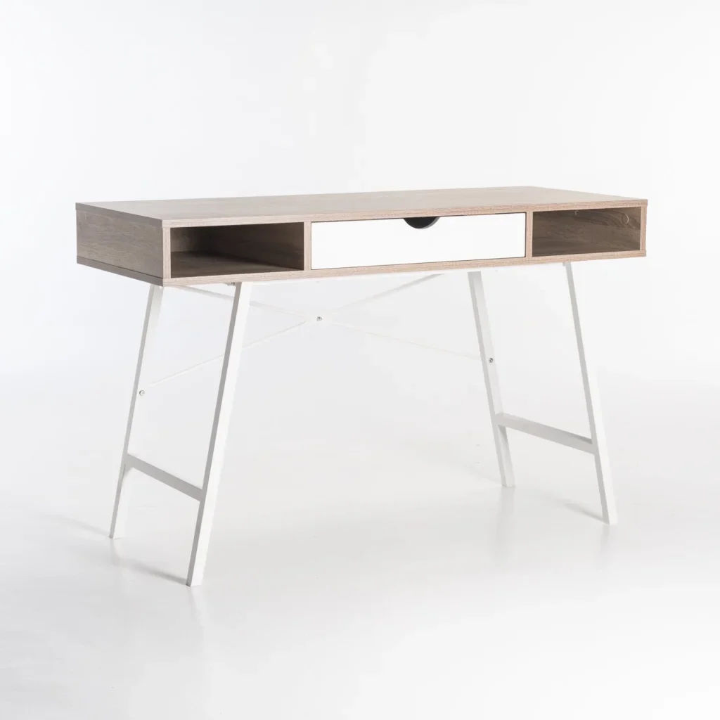 LUCA 120cm Desk – Oak & White Modern Workstation