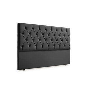 Bella Deep Buttoned Velvet Headboard - Black - Single