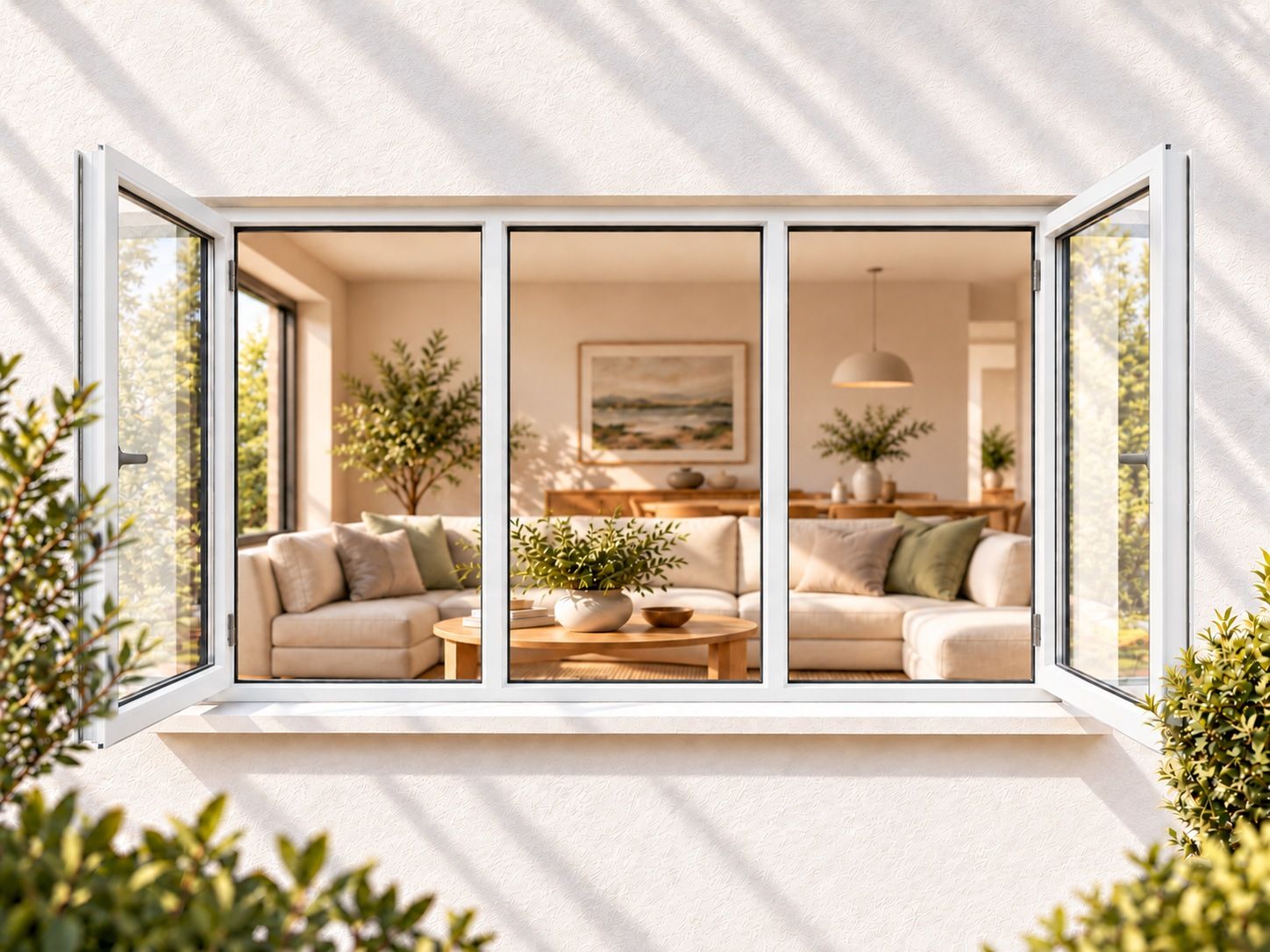 Kenzo Premium Side-Hung Aluminium Window - White, 1800 1200 mm, Double Side Opener