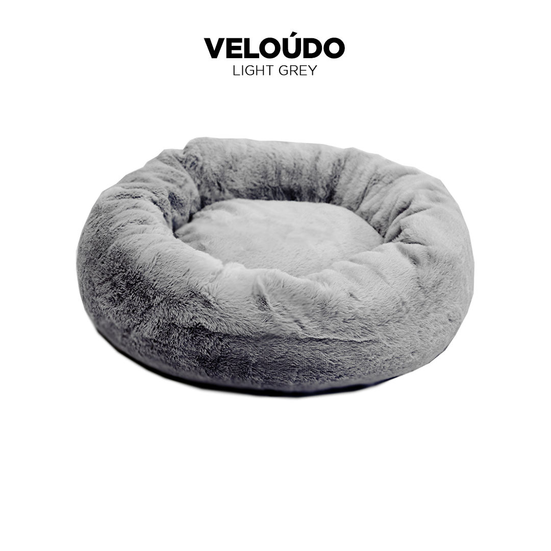Light-Grey Short-Fur Velvet Veloudo Extra-Large 110cm IREMIA Dog Bed