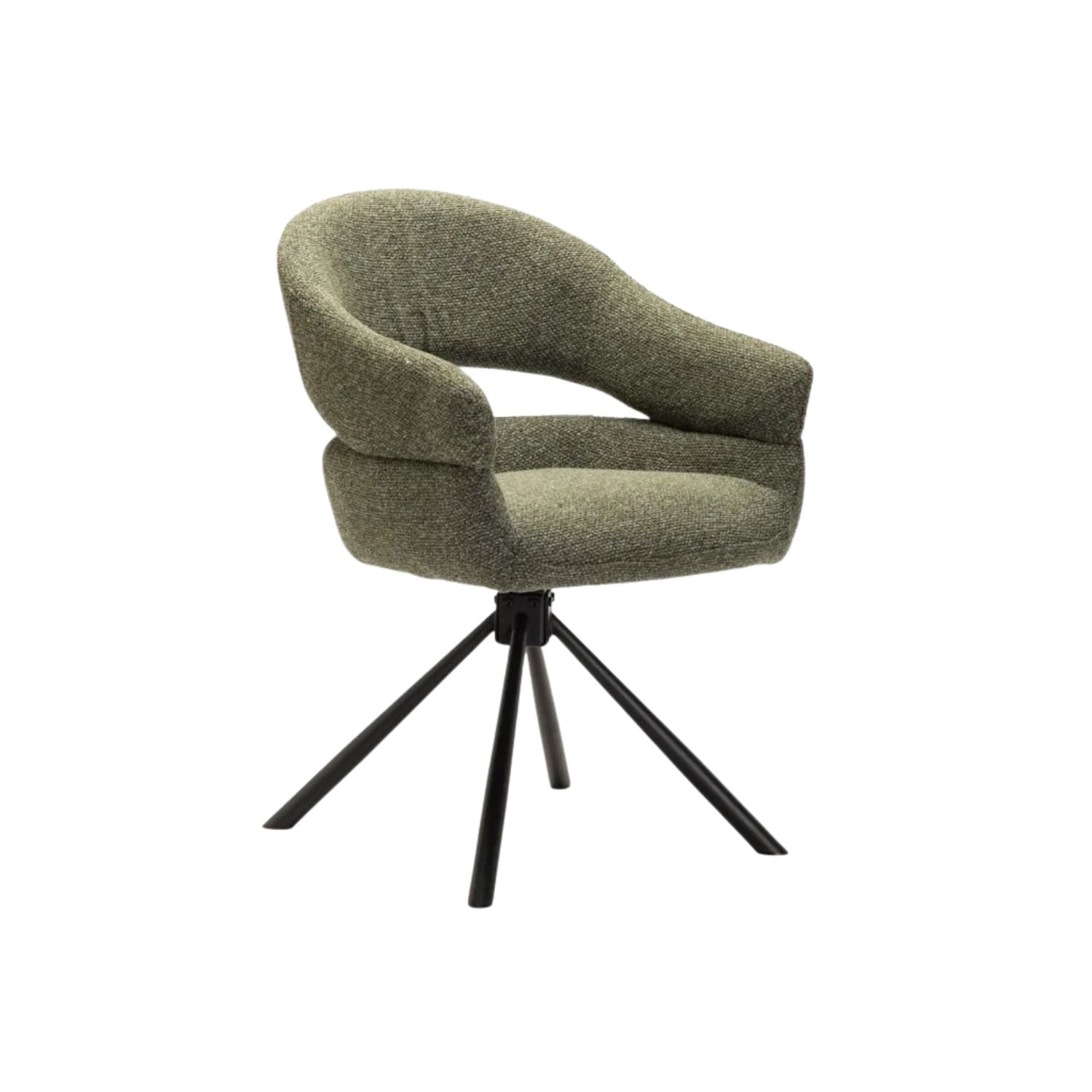 Textured Fabric Swivel Dining Chair - Green
