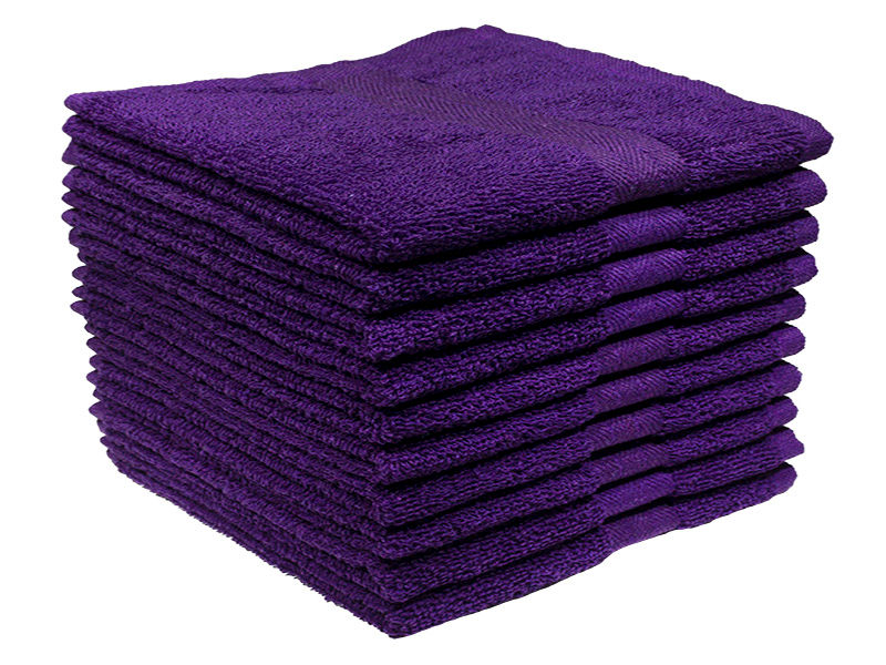 Recycled Yarn - Ocean's 380GSM - Guest Towels - Violet (10 Piece Pack)