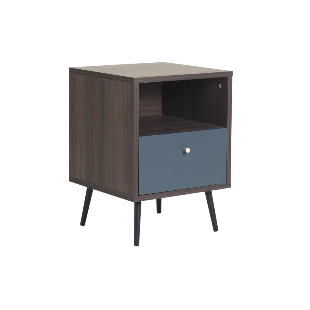 Vividitto - Markini 1 Drawer  Pedestal - Brown / Grey