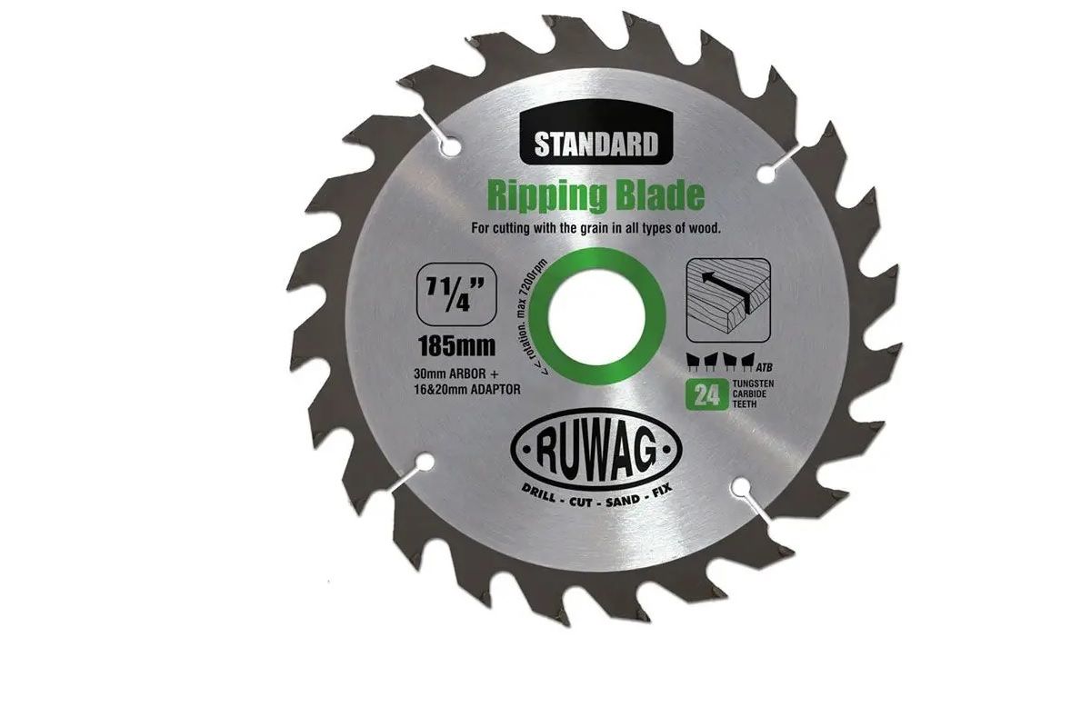 Circular Saw Ripping Blade, TCT, 24T, 185mm x 30mm Bore BY WOODLY