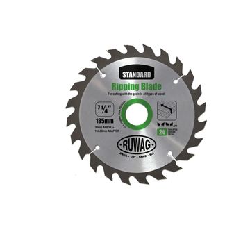 Circular Saw Ripping Blade, TCT, 24T, 185mm x 30mm Bore BY WOODLY