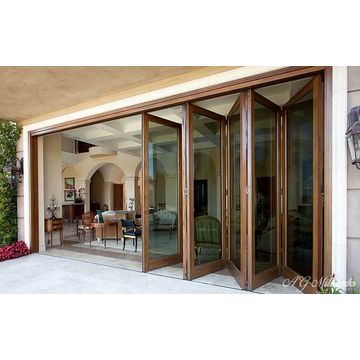 Kenzo - SFD3FG7RB - Aluminium Fold A-Side Door 2.1mx2.1m Bronze Open to Right Viewed From Outside