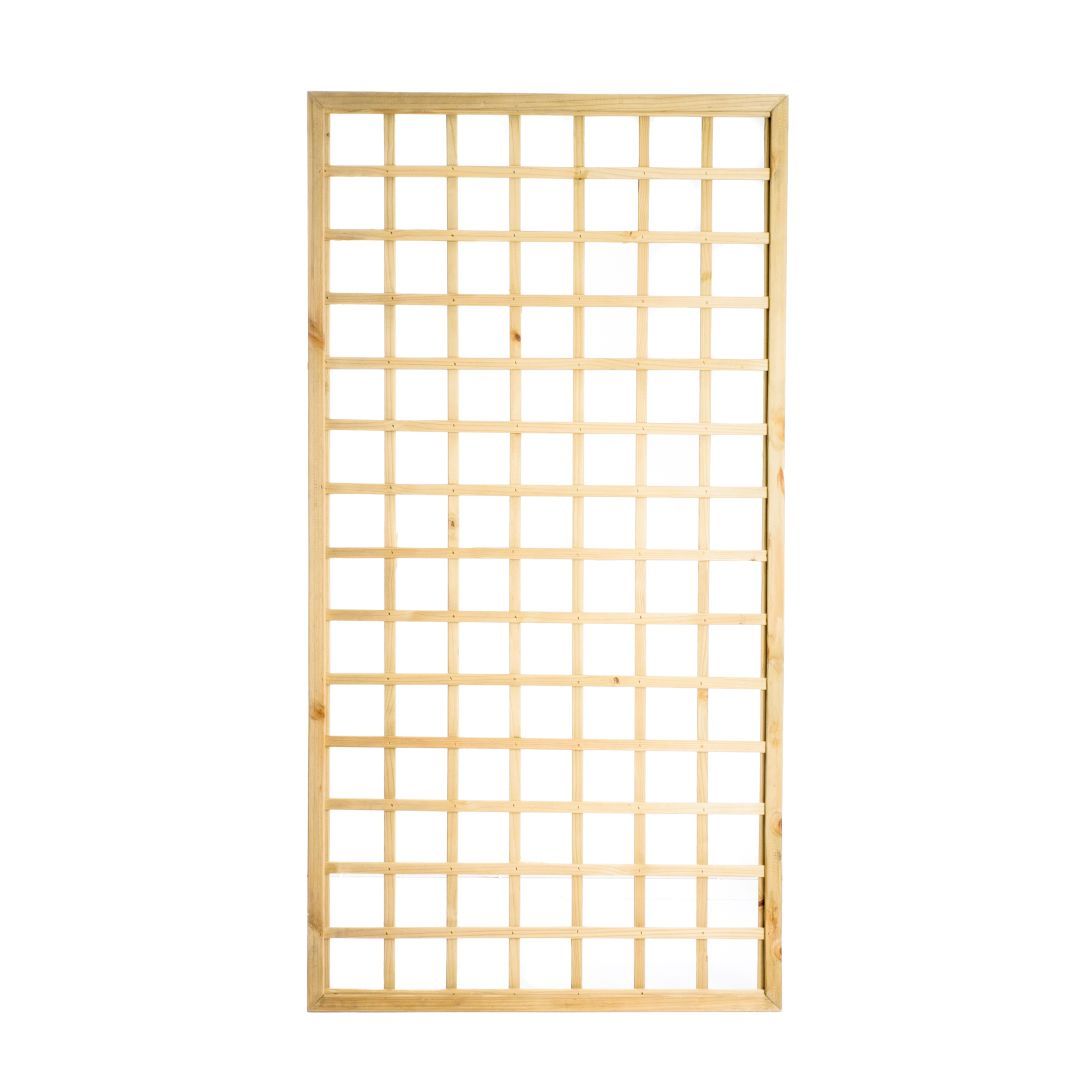 Wooden Framed Trellis 96 Square 1800 x 935mm Natural