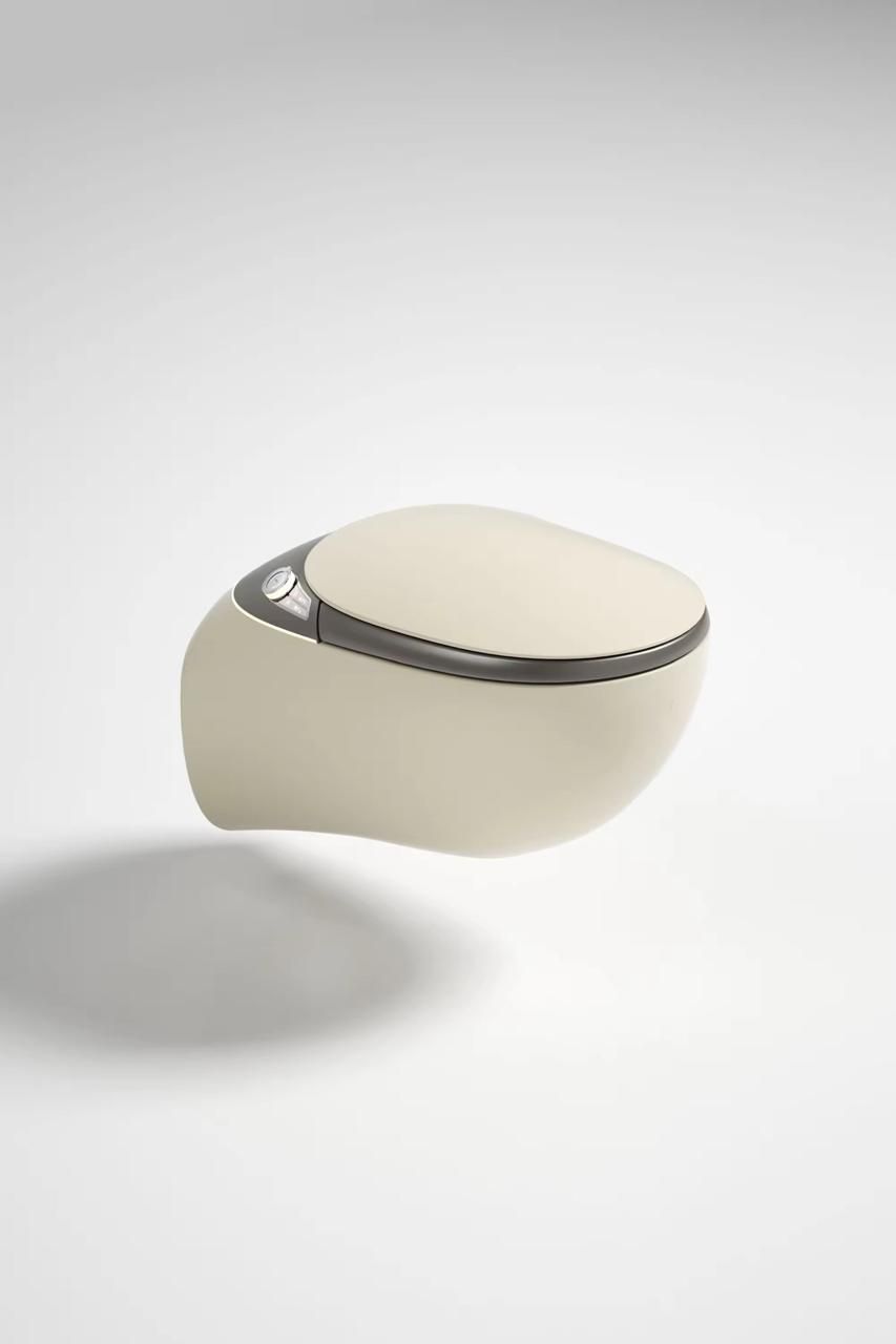 Aura-Sleek Smart Wall-Hung Commode- White