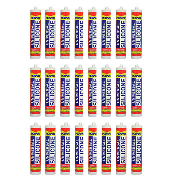 POWR Universal Silicone Sealant White 260ml Cartridge ( 24 Pack )