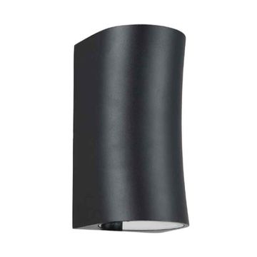 230VAC 2x10W Warm White LED Up / Down Light Alu/Glass Blk