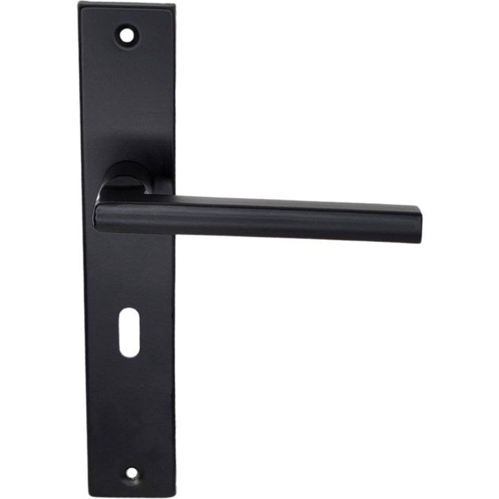Square Modern Black Lever Handle on Plate