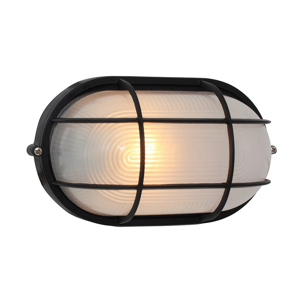 Eurolux - Oval - Large Grid - Bulk Head - 280mm - Black