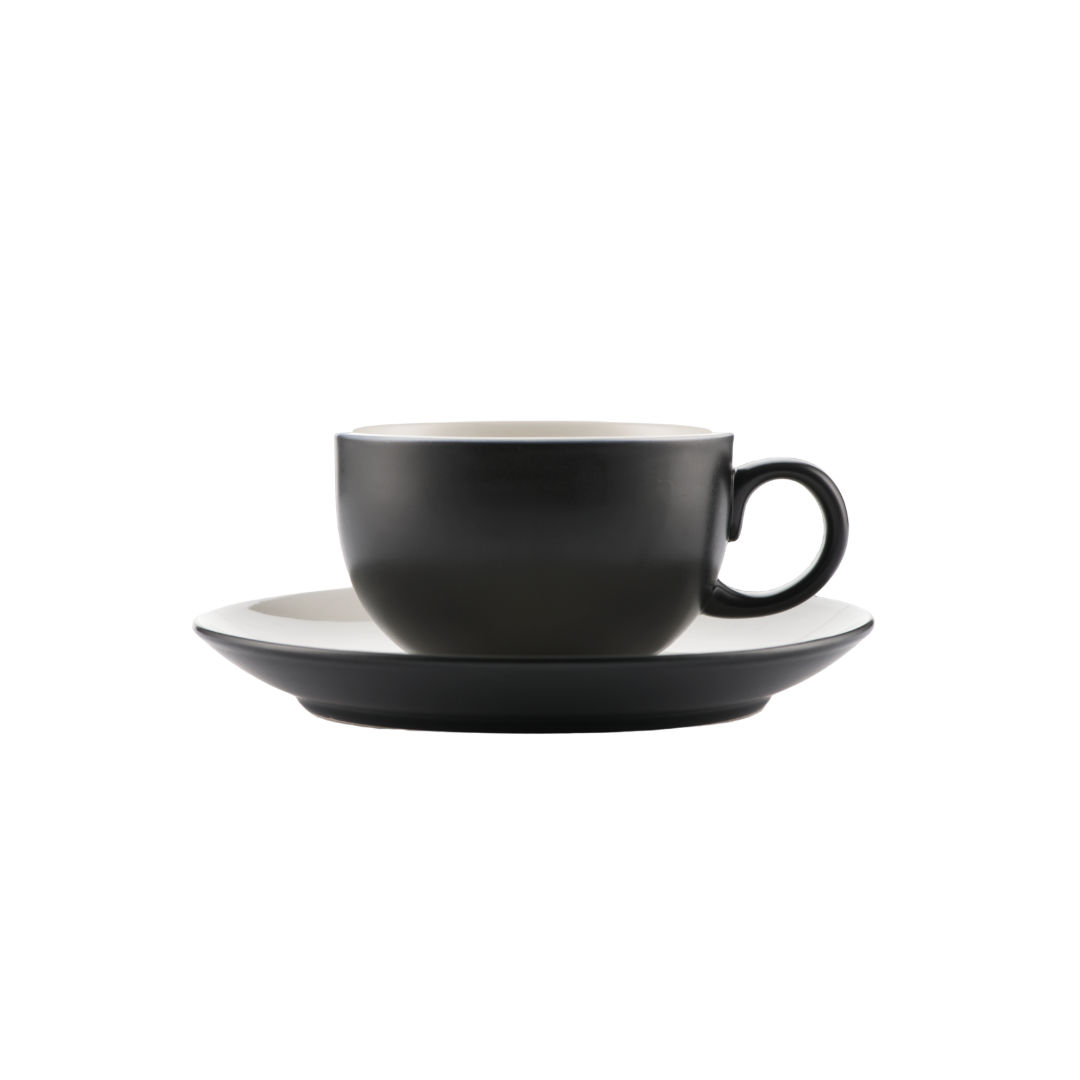OMADA - Armonia Black Cup & Saucer Set of 4