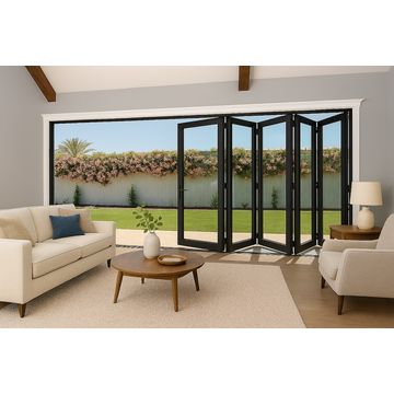 Kenzo - SFD5FG6LC - Aluminium Fold A-Side Door 3mx2.1m Charcoal Open to Left Viewed From Outside