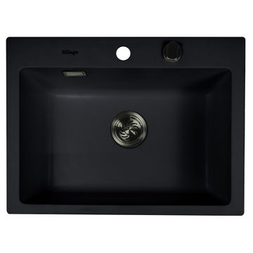 Quinn Small Bowl Quartz Kitchen Sink Black - Gun Metal Grey