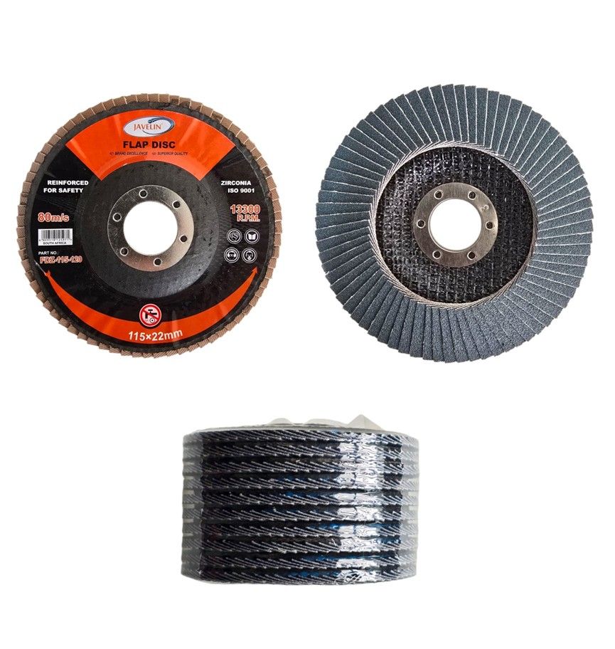 JAVELIN - 115mm Flap Disc P120 Blue Zirconia (10 Pcs)