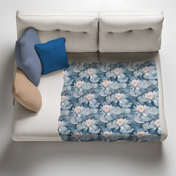 Moonlit Lilies Light Weight Fleece Blanket
