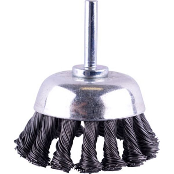 Wire Cup Brush Twisted Plain 65Mm X 6Mm Shaft Blister