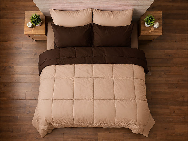 Everyday Collection Reversible Comforter Set - 90 GSM - Hazelnut - Tiramisu - Double (1 Set)