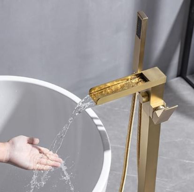 HOMZ FREESTANDING FAUCET WATERFALL GOLD