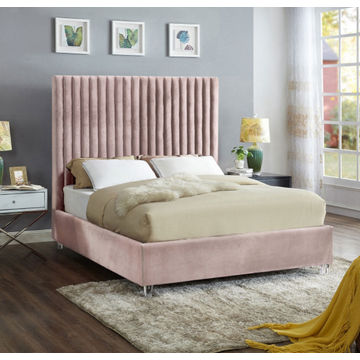 Mendora Sleigh Bed King -Pink