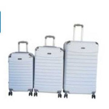 Gaily White Trolley Case Set with spinner wheels-3 piece set