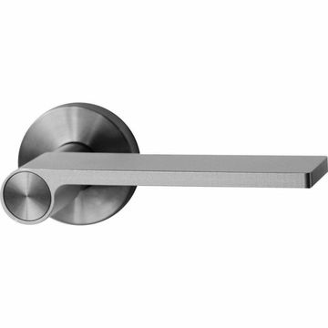 "Outline" - stainless steel door handles on rose