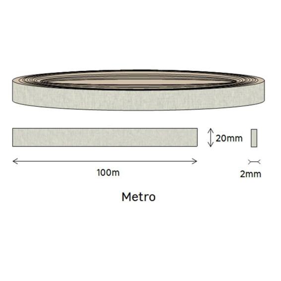 Edging PVC Roll Metro Textured Stucco 2x20xmm-100m