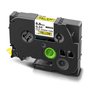 Brother TZ-HS621 Heat Shrink - Compatible Label Tape (Black on Yellow) 9mm*1.5m