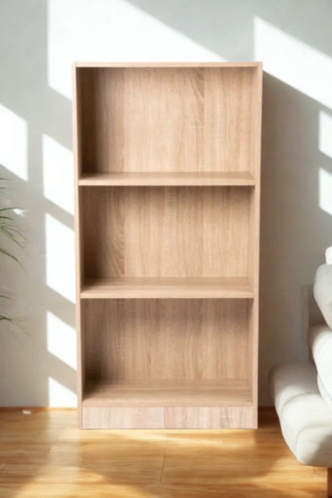 3 Shelf Bookcase – Freestanding Storage Shelf for Home & Office