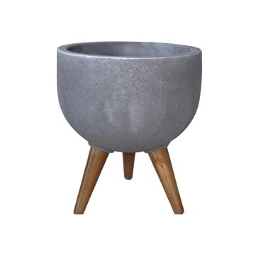 Rustic Round Japi Planter With Stand JVRD33