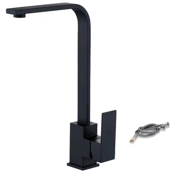 Brass Body Kitchen Mixer Tap With Hose Matte Black