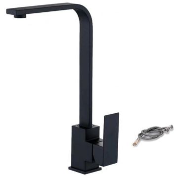 Brass Body Kitchen Mixer Tap With Hose Matte Black