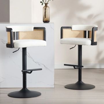 KC FURN – Rattan Swivel Set Of 2 Barstools