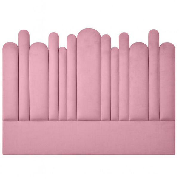 Yardley Artisty Velvet Overlap Headboard Only Queen Clay Sand