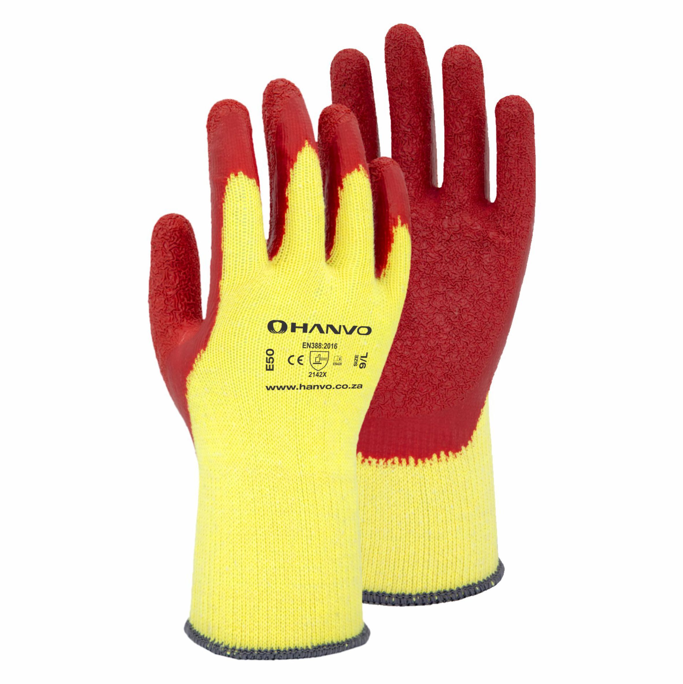 HANVO GRIPPER LATEX GLOVES SIZE 11/XXLARGE