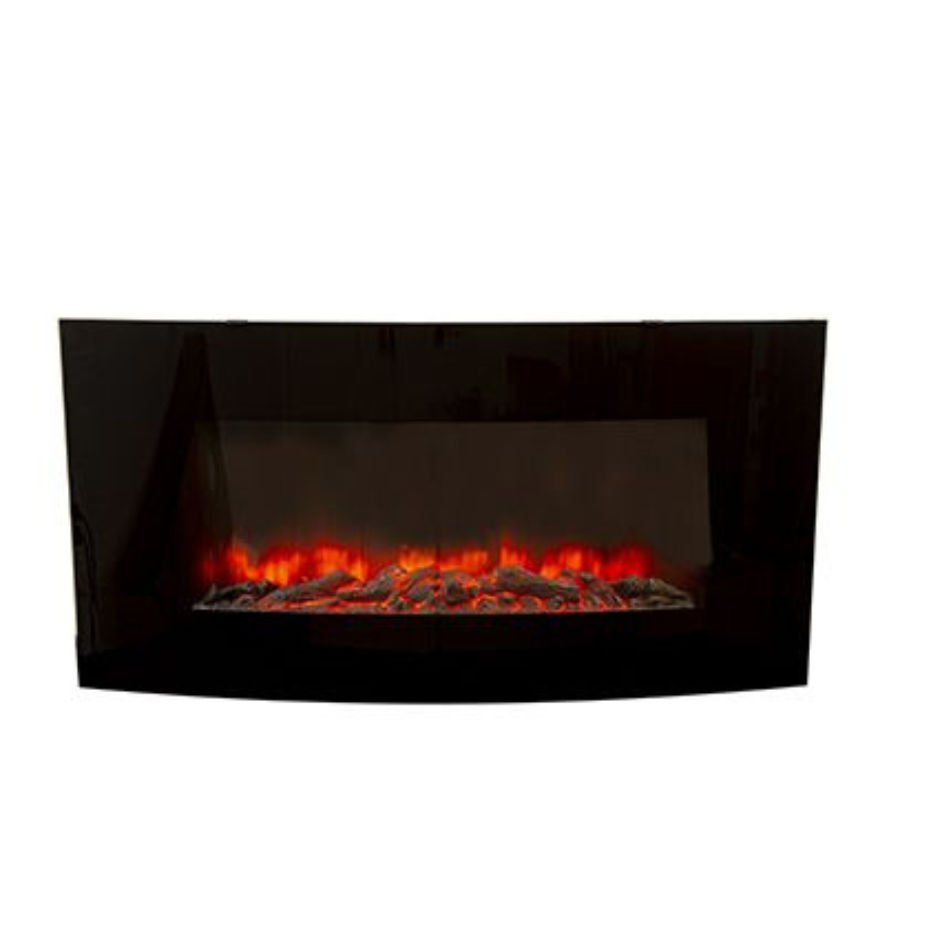 Fireplace Decorative Curved Glass Indoor with Coal