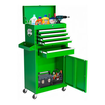 Steel 5-Drawer Rolling Tool Chest Detachable Cabinet Locker - Matte Green