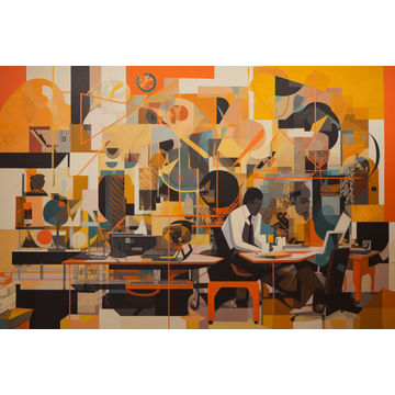 Canvas Wall Art - Geometrical Forms and Contrasting Tones - A1034 - [120 x 80 cm]