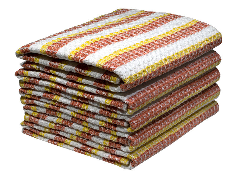 Multipurpose, Easy Fit, Absorbent Kitchen Towel - Design 2398 - 047x073cms (05 Pc Pack) - Stripes - High Risk Red