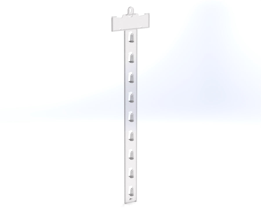The Merchandising STRiP – Mobile Hanging Hook Display for Retail (50p/box) Clear
