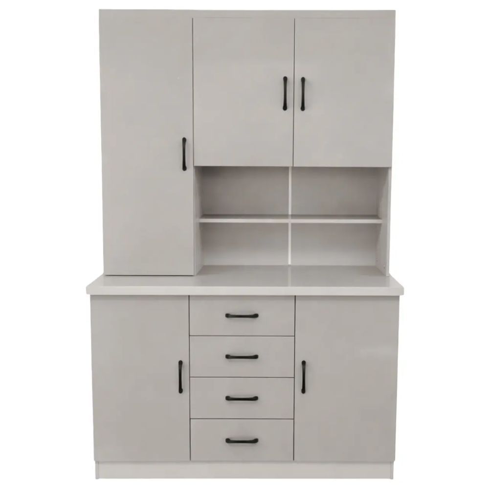 Modern Kitchen Dresser Cabinet 1200mm – Taupe Finish with Drawers, Cupboards and Open Shelving