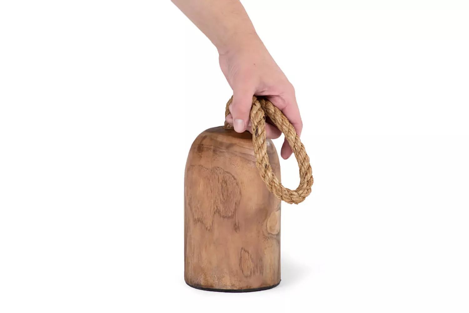 Teakroot Doorstopper with Rope Handle – Natural Wooden Weighted Door Stop