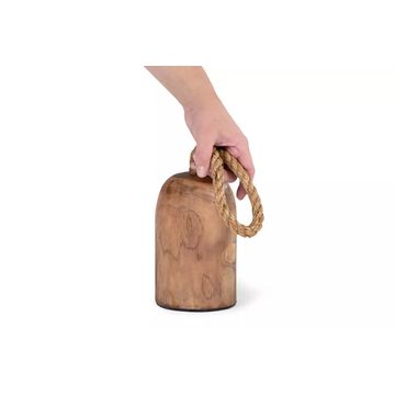 Teakroot Doorstopper with Rope Handle – Natural Wooden Weighted Door Stop