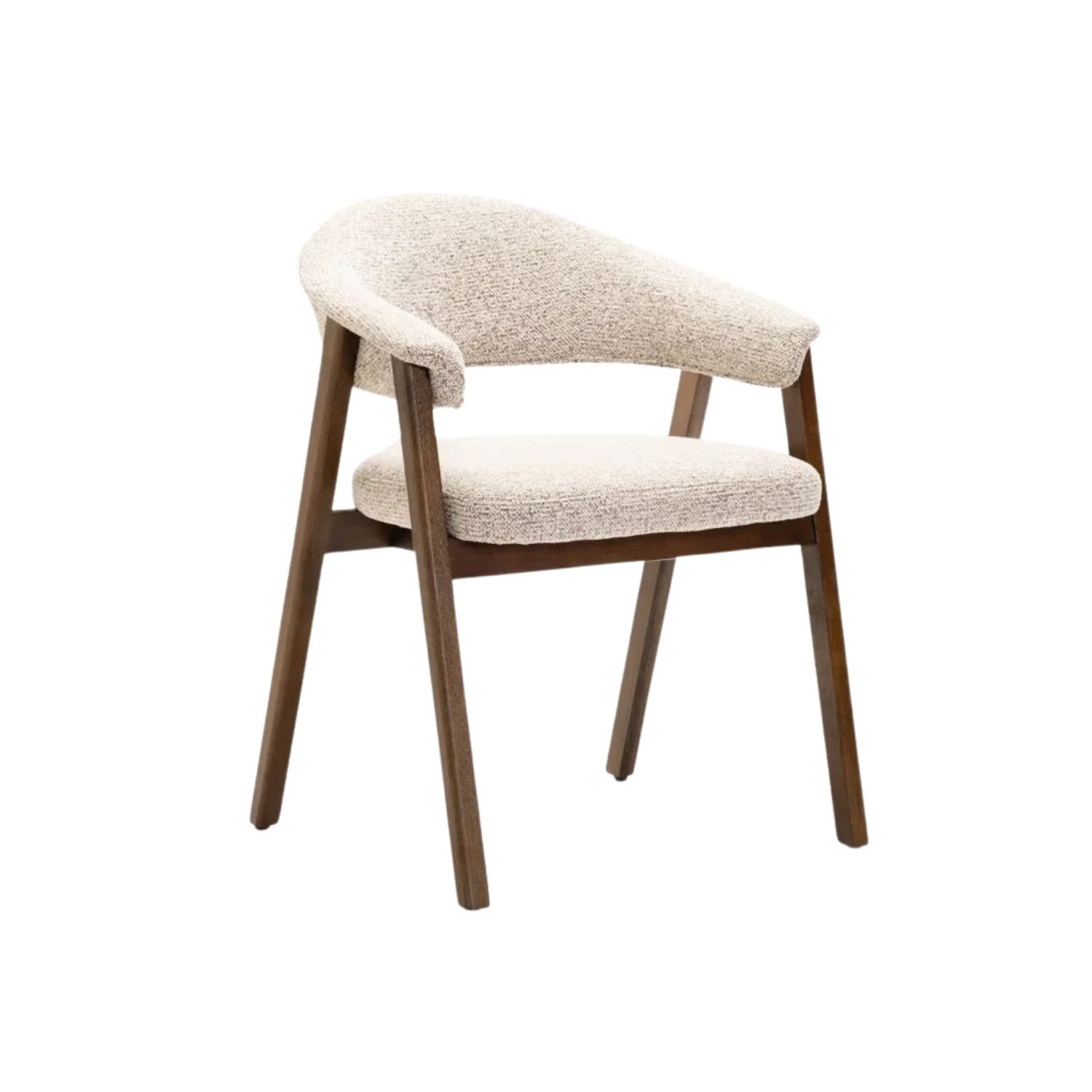 Upholstered Dining Chair with Walnut Beech Legs